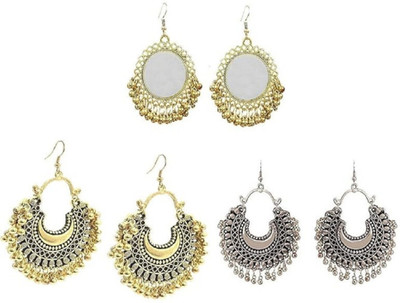 URBANELA Latest Design Party Wear Combo of 3 earrings 3ERC-01 Metal Chandbali Earring, Clip-on Earring, Drops & Danglers