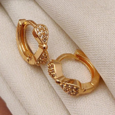 TULSI ENTERPRISE Gold Plated Huggie Earrings for Women & Girls (Pack of 1 Pair) Brass Huggie Earring