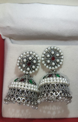 Sanjay pawar Traditional Kundan and Pearl Studded Earrings For Women Alloy Jhumki Earring, Earring Set