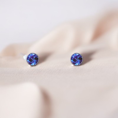 Ventiq Blue Stone Stud Earrings Alloy Drops & Danglers