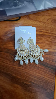 DANGAR ENTERPRISE White Pearl Alloy Jhumki Earring