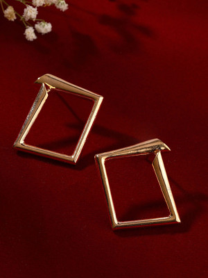 Priyaasi Gold Plating Statement Geometrical Design Stud earrings Brass Stud Earring