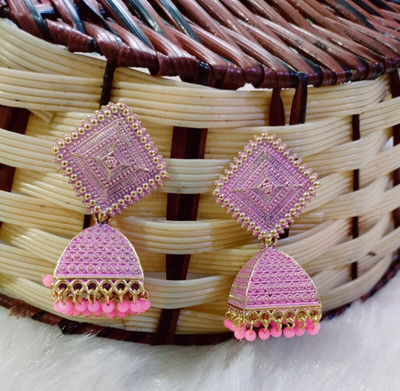 Mystory SQUARE JHUMKI Agate Alloy Earring Set