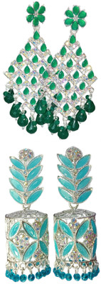 Manraj Simple ElegantBeautiful Design Earring for Women Crystal Alloy Earring Set