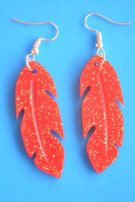 Flying Weapon ORANGE001 Resin Earring Set