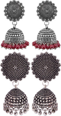 Haniya Oxidized Silver plated handmade Jhumka Jhumki Earrings German Silver, Brass Jhumki Earring