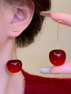 Freebies Timeless Cherry Earrings Metal Drops & Danglers