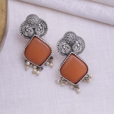 ANJANISONS RAGINI TRADITIONAL STUDS EARRING Crystal Brass Stud Earring