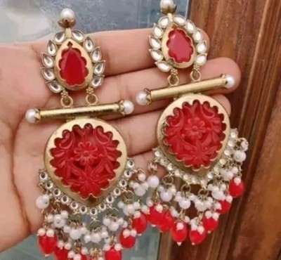 JEWERICHE IMITATION Allure Long Chandelier Earring For Girls & Women Alloy Drops & Danglers