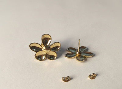 MineJewelry Floral Golden Drop Earrings Alloy Stud Earring