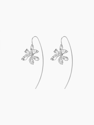 krelin Silvre-Plated Floral Shaped Drop Earrings Alloy Drops & Danglers