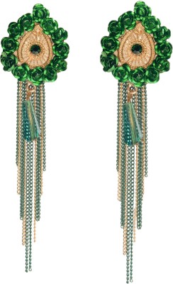 Attractive Sister Alluring Drop Earrings with Delicate Gold Chains and Tassels Crystal Alloy Drops & Danglers, Hoop Earring