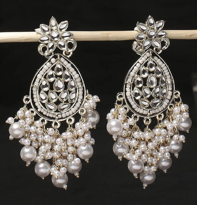 SATRANGI JEWEL SATRANGI DESIGNER PEARL WORK EARRINGS Alloy Huggie Earring