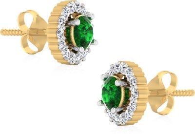 Iski Uski Lifestyle Daily Collection Emerald Earrings Emerald, Cubic Zirconia Sterling Silver Stud Earring