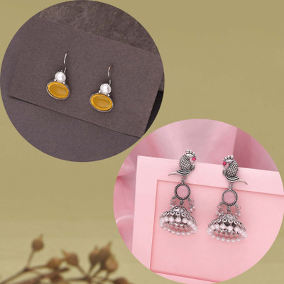Vedda Silver Earring for Women & Girls Beads Brass Drops & Danglers, Stud Earring