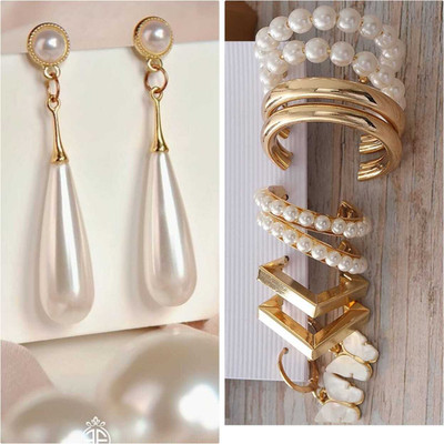 Zestapvt Stylish Korean & Classic Traditional Earrings Combo Set For Women & Girls Alloy Drops & Danglers