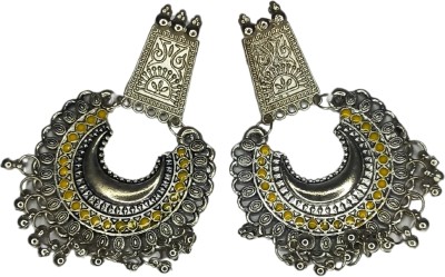 Freyns Chandbali Earring With Ghunghro and Yellow Shade | Earrings for Women and Girls Alloy, Metal Chandbali Earring