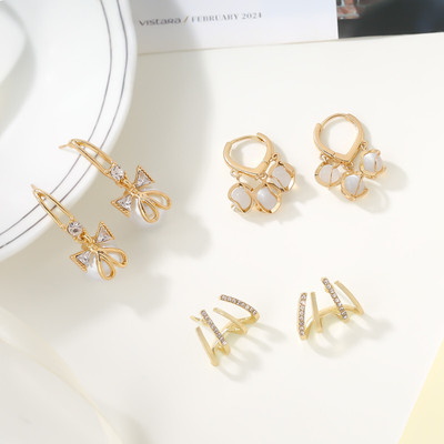 estailo fashion Best White Zircon Stainless Steel Drops & Danglers