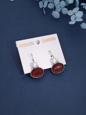 Vedda Silver Plated Earring for Women & Girls Diamond Brass Stud Earring