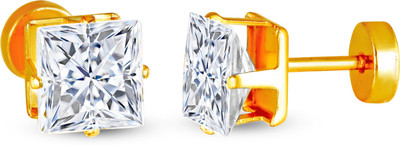 sk jewels sk jewels Golden Diamond Plug Hoop Ear piercing Studs wear casual Brass Stud Earring