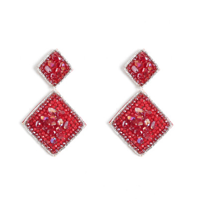 Boho Girl Multicolor Beaded Lightweight Drop ll Three Different Shape Earrings For Women Beads Fabric Tassel Earring