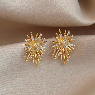 MEENAZ Firework Earrings for women korean earing girl stylish Western studs design gift Cubic Zirconia, Crystal, Diamond Alloy, Metal, Stone Earring Set, Stud Earring