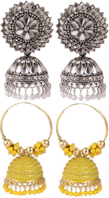 Keviv Wedding & Engagement Earring Combo for Women Beads, Pearl Alloy, Brass Earring Set