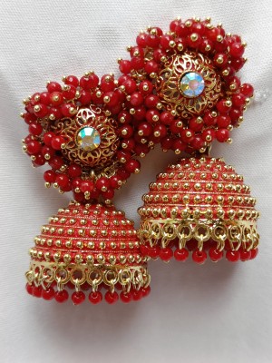edition fashion hub Floral jhumka earring Beads Alloy Jhumki Earring