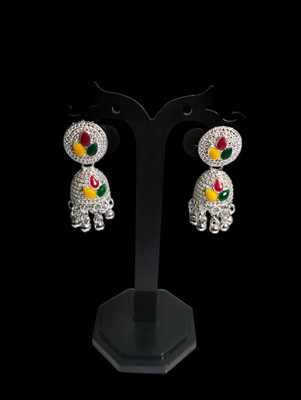 gk fashions White Jhumki Earrings01 Alloy Jhumki Earring, Earring Set, Hoop Earring, Stud Earring