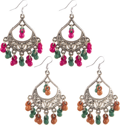 Jamleen Gallery Handcrafted Beaded Dangler Earrings Set Alloy Jhumki Earring