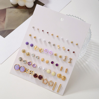 Vembley Multicolor Studs Combo Of 30 Quirky Pairs Of Earrings For Females Cubic Zirconia Alloy Stud Earring