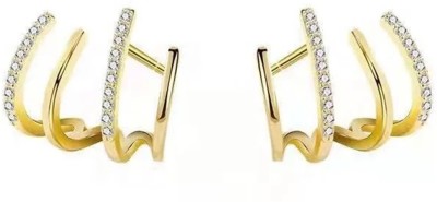 Vembley Vembley Korean Earrings for Women & Girls /Gold Plated Stud Earrings Zircon Alloy Cuff Earring