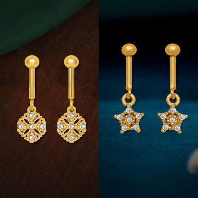 Raj And Deb Traditional Micron Plated Premium Earrings Collection For Women And Girls Brass Stud Earring