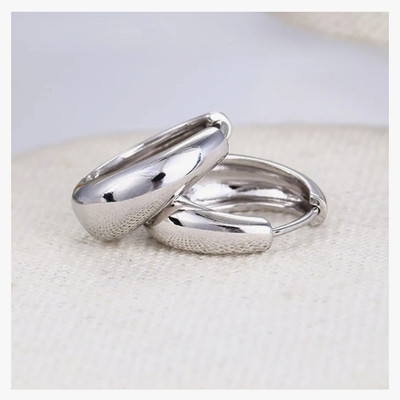 Harvik Trendy Silver Kaju Hinged Bali Earring For Women And Girls Stainless Steel Hoop Earring, Huggie Earring, Stud Earring, Earring Set