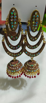 eiba enterprises SJ-04 Crystal Alloy, Crystal Jhumki Earring