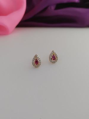 DELOCRAFT Graceful Women's American Diamond Earrings for Wedding & Festivals (Pack of 1) Diamond Brass, Alloy Stud Earring