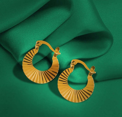 house of common (1 Pair) Clip On Punk Barbell Press Screw Pierced Nattiyan Stud Chand Bali/Hoop Metal Chandbali Earring