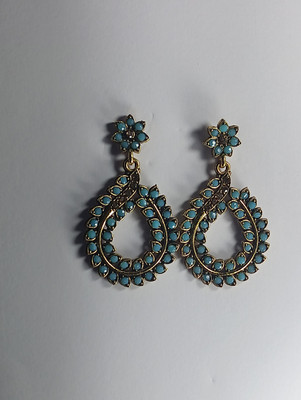AZTAZ Unique and colorful beautifully designed Chandbali Earring Imitation Alloy Chandbali Earring