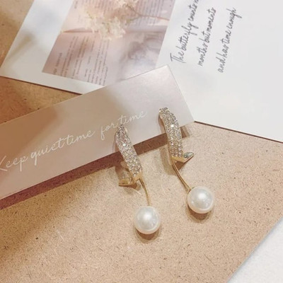 Vembley Trendy Golden Wings shape Pearls Casual Drop Earring For Her Alloy Drops & Danglers