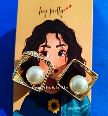 Proplady Korean Star Shaped Stud Earrings German Silver, Mother of Pearl, Metal Stud Earring, Earring Set, Cuff Earring, Drops & Danglers, Tunnel Earring