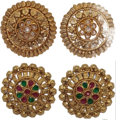 DK FASHION GOLD PLATED ZUMKI EARRING-1ER10-GOLD Ruby Brass Jhumki Earring