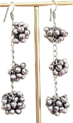 ISLANA Oxidised silver ghunghroo BRACELET AND Earrings for women and girls Alloy Drops & Danglers