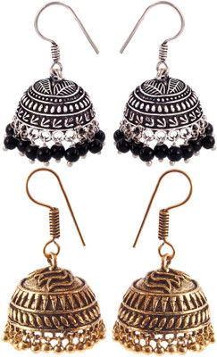 Haniya Oxidized Silver plated handmade Jhumka Jhumki Earrings Brass, Brass Jhumki Earring