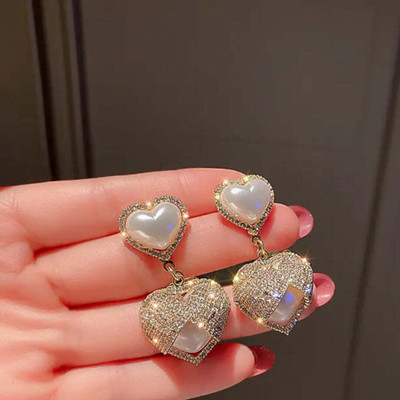 estailo fashion Glowing Heart Earrings for Women & Girls-Drops & Danglers-Silver Alloy Drops & Danglers