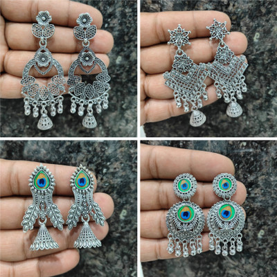 sarthak royal Combo of 4 Pair Latest Stylish Jhumki Earrings Set For Women/Girls Beads Alloy Jhumki Earring, Drops & Danglers