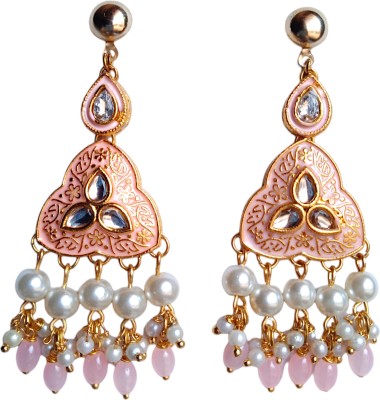 Kalakruty Kalakruty Meenakari Kundan Drop Earring For Girls And Women Beads Alloy Drops & Danglers