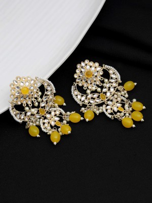 SAIYONI Timeless Elegance Chandbalis Kundn Earring Alloy Chandbali Earring