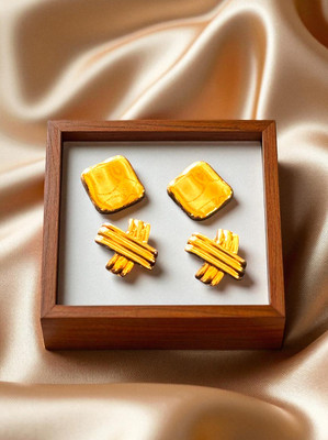 Smyra Official Stylish Golden Stud Earrings Set – Pack of 2 Alloy Stud Earring