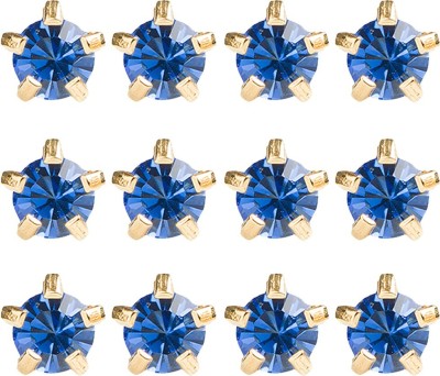 STUDEX 3MM September Sapphire Birthstone 24K Pure Gold Plated Piercing Stainless Steel Stud Earring