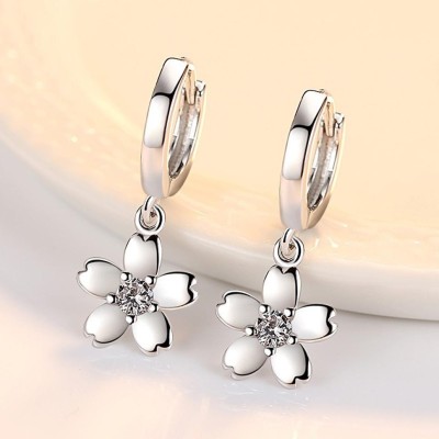 MYKI Gorgeous Flower Drop Earrings For Women & Girls Cubic Zirconia Metal Drops & Danglers